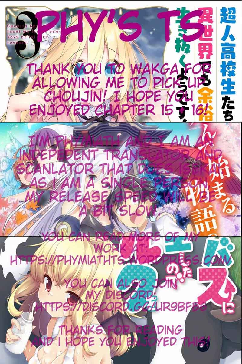 Choujin Koukousei Tachi Wa Isekai Demo Yoyuu De Ikinuku You Desu 16 22