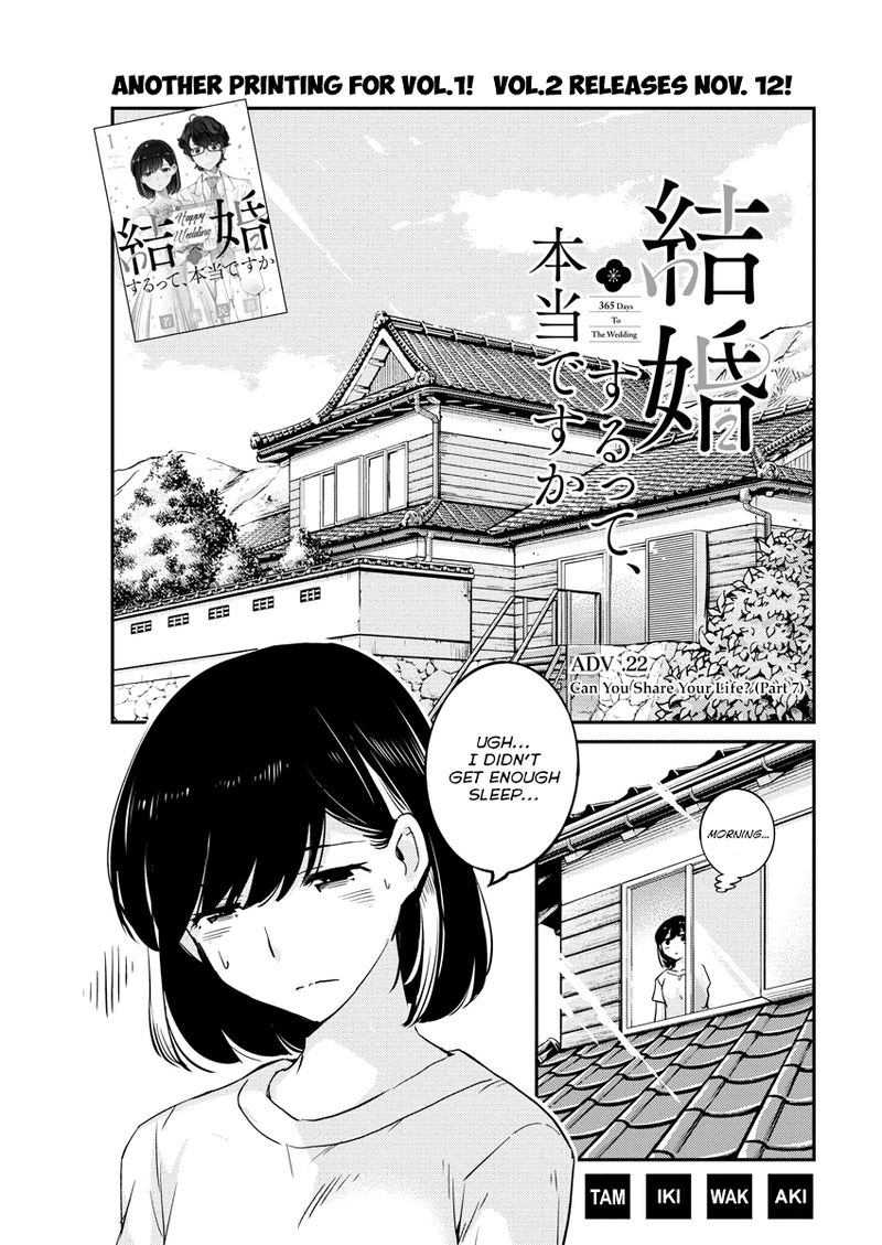 Kekkon Surutte Hontou Desu Ka 365 Days To The Wedding 22 1