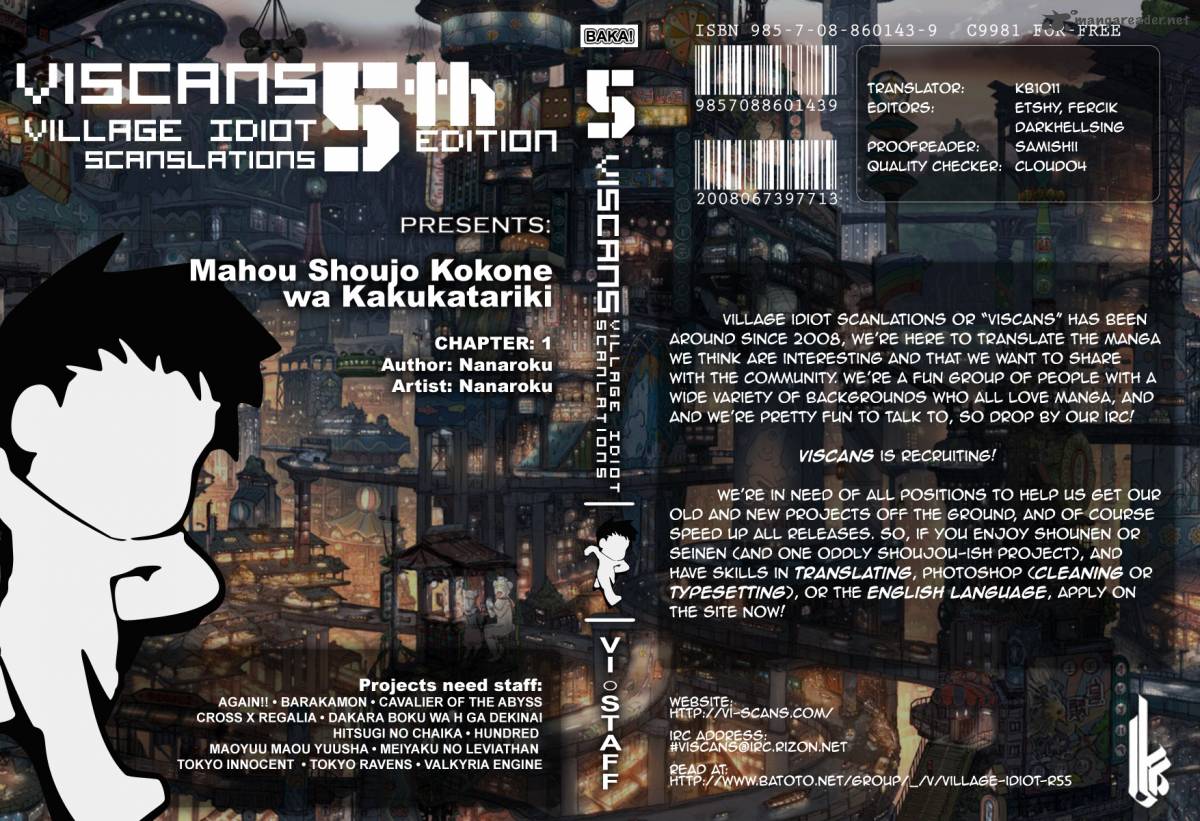 Mahou Shoujo Kokone Wa Kakukatariki 1 1