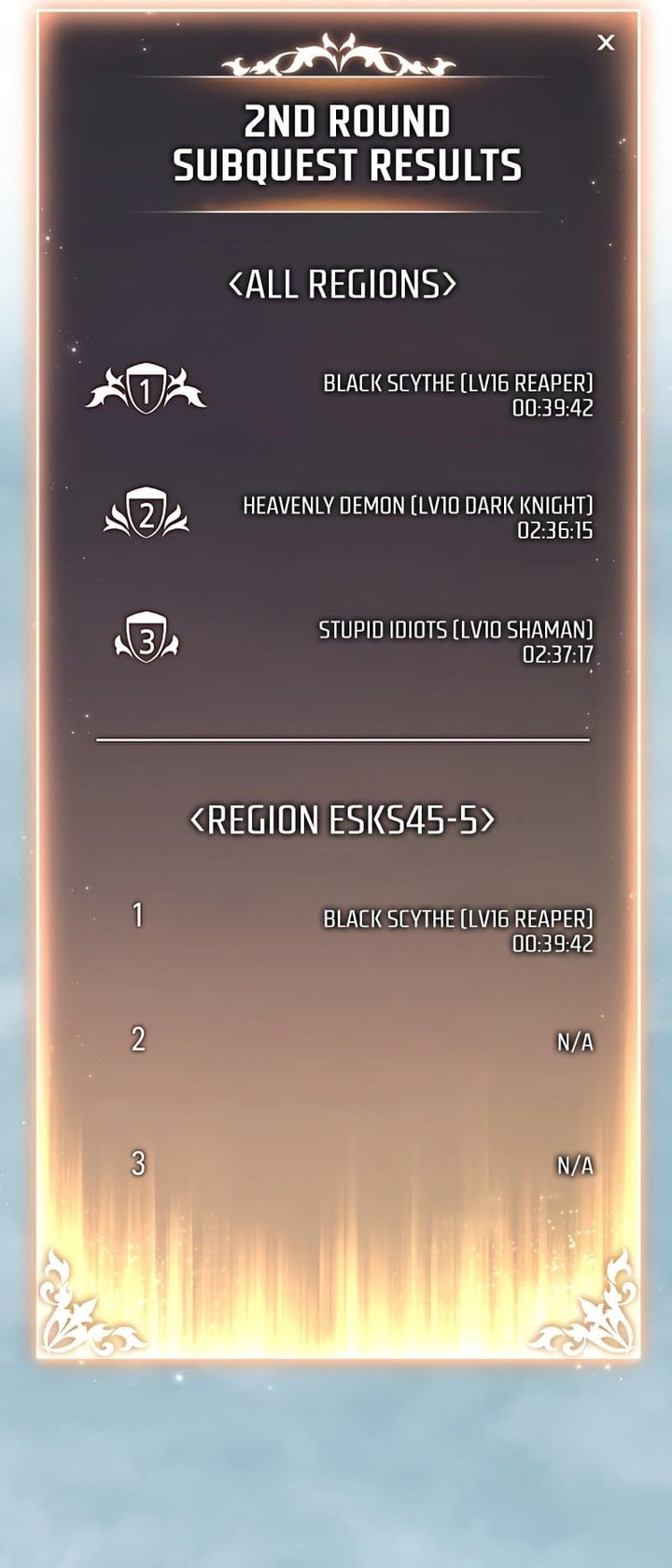 The Max Level Players 100th Regression 16 86